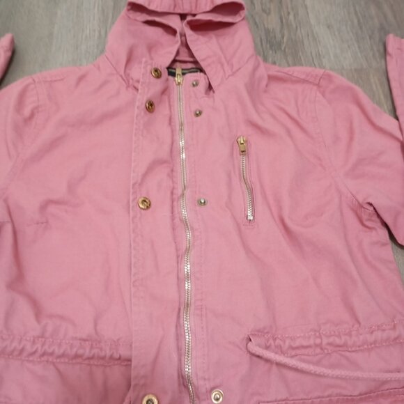 CEsttoi Jacket S 100% Cotton Womens Pink Hooded With Zip Closure & Pockets - Picture 7 of 12